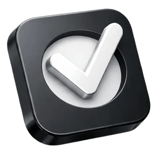 3D checkmark approval icon on test dev about page